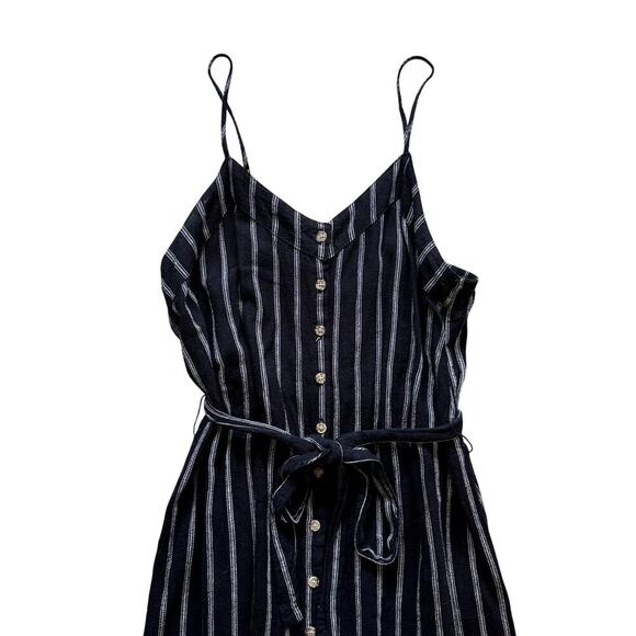 Women's Black and White Striped Maxi Midi Dress Size Small - Picture 4 of 5